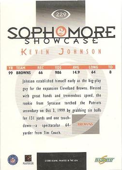 2000 Score #229 Kevin Johnson Back