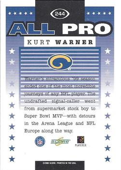 2000 Score #244 Kurt Warner Back