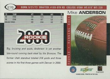 2000 Score #276 Mike Anderson Back