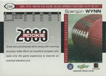2000 Score #296 Spergon Wynn Back