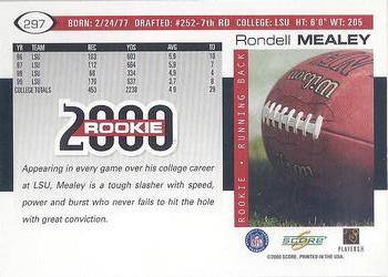 2000 Score #297 Rondell Mealey Back