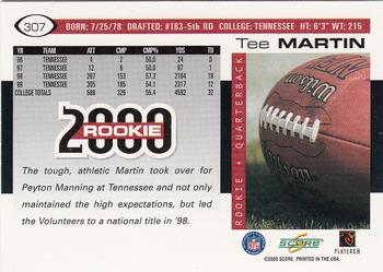 2000 Score #307 Tee Martin Back