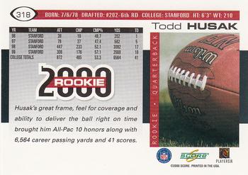 2000 Score #318 Todd Husak Back