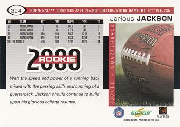 2000 Score #324 Jarious Jackson Back