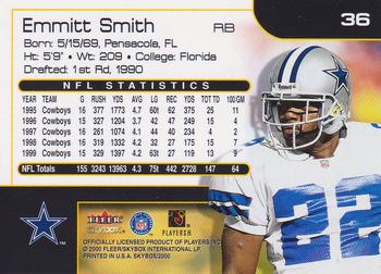 2000 SkyBox #36 Emmitt Smith Back