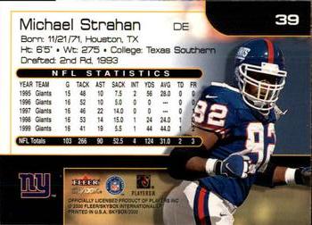 2000 SkyBox #39 Michael Strahan Back