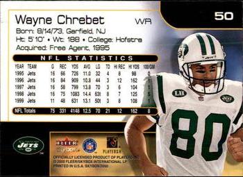 2000 SkyBox #50 Wayne Chrebet Back