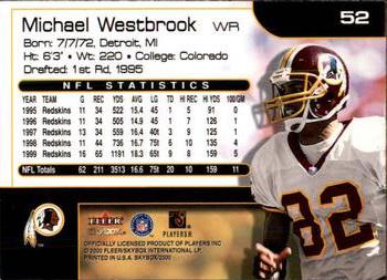 2000 SkyBox #52 Michael Westbrook Back