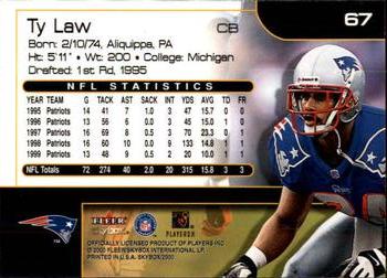 2000 SkyBox #67 Ty Law Back