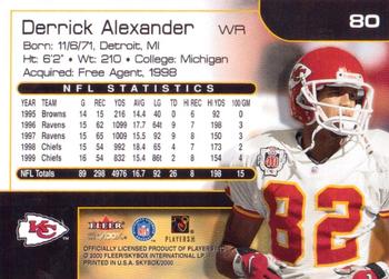 2000 SkyBox #80 Derrick Alexander Back
