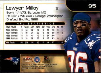 2000 SkyBox #95 Lawyer Milloy Back