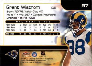 2000 SkyBox #97 Grant Wistrom Back