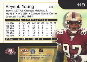 2000 SkyBox #118 Bryant Young Back