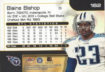 2000 SkyBox #162 Blaine Bishop Back