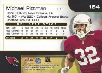 2000 SkyBox #164 Michael Pittman Back