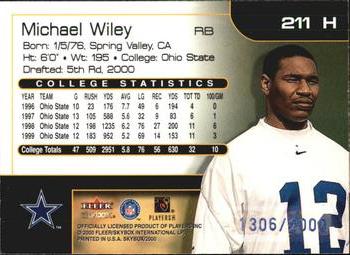 2000 SkyBox #211 H Michael Wiley Back
