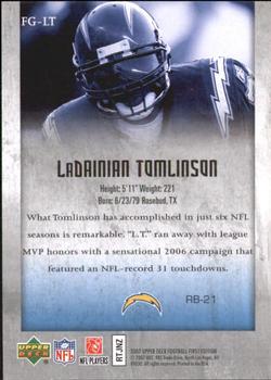 2007 Upper Deck First Edition - 1st and Goal #FG-LT LaDainian Tomlinson Back