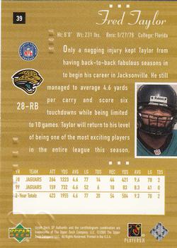 2000 SP Authentic #39 Fred Taylor Back