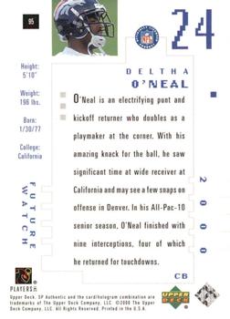 2000 SP Authentic #95 Deltha O'Neal Back