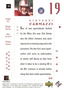 2000 SP Authentic #100 Giovanni Carmazzi Back