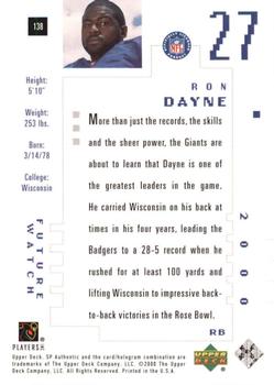 2000 SP Authentic #138 Ron Dayne Back