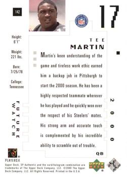 2000 SP Authentic #142 Tee Martin Back