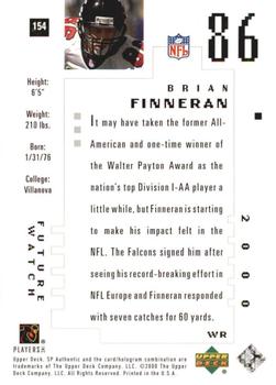 2000 SP Authentic #154 Brian Finneran Back