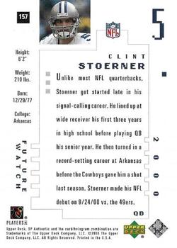 2000 SP Authentic #157 Clint Stoerner Back