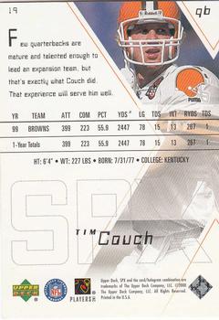 2000 SPx #19 Tim Couch Back