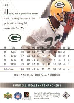 2000 SPx #122 Rondell Mealey Back