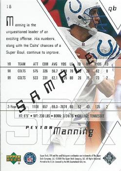 2000 SPx #18 Peyton Manning  Back