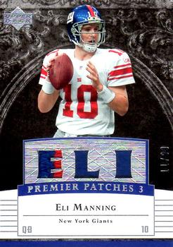 2007 Upper Deck Premier - Patches Triple #PP3-EM Eli Manning Front