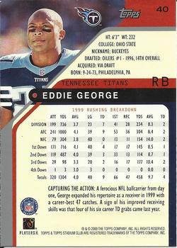2000 Stadium Club #40 Eddie George Back