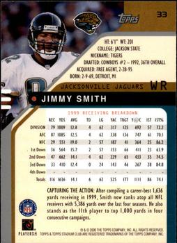 2000 Stadium Club #33 Jimmy Smith Back