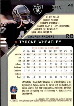 2000 Stadium Club #48 Tyrone Wheatley Back