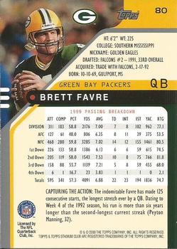 2000 Stadium Club #80 Brett Favre Back