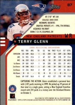 2000 Stadium Club #87 Terry Glenn Back