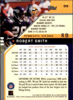 2000 Stadium Club #99 Robert Smith Back