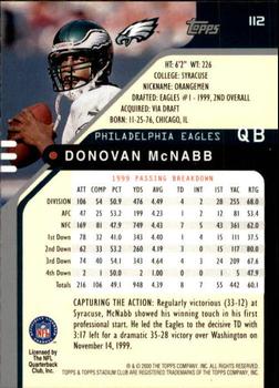 2000 Stadium Club #112 Donovan McNabb Back