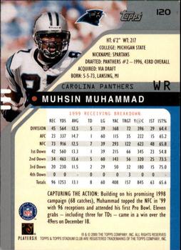 2000 Stadium Club #120 Muhsin Muhammad Back