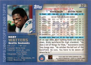 2000 Topps #32 Ricky Watters Back