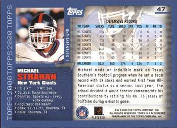 2000 Topps #47 Michael Strahan Back