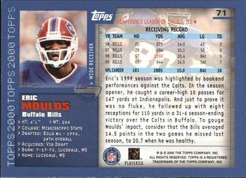 2000 Topps #71 Eric Moulds Back