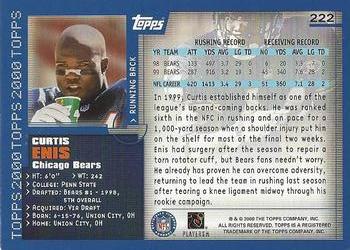 2000 Topps #222 Curtis Enis Back