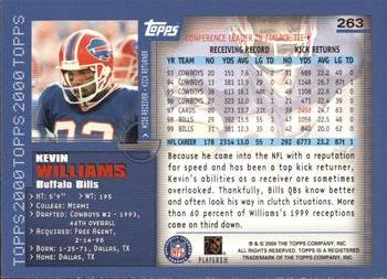 2000 Topps #263 Kevin Williams Back