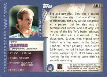 2000 Topps #351 Cory Sauter Back