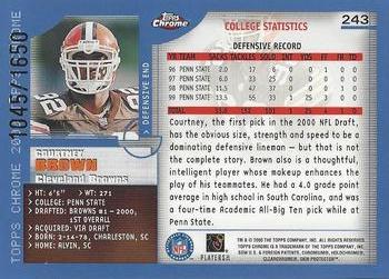 2000 Topps Chrome #243 Courtney Brown Back