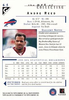 2000 Topps Gallery #65 Andre Reed Back