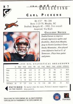 2000 Topps Gallery #87 Carl Pickens Back
