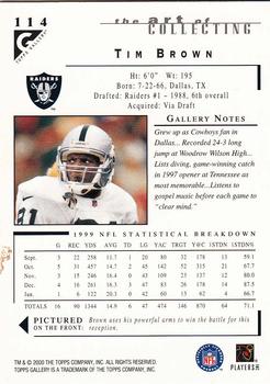 2000 Topps Gallery #114 Tim Brown Back